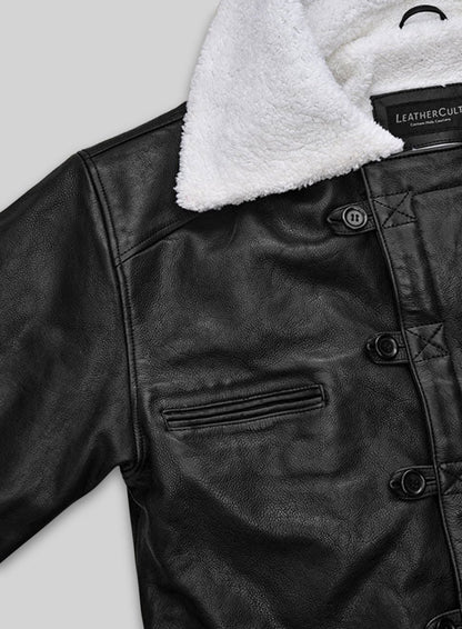 Thick Goat Black Washed & Wax Tom Hardy Leather Coat