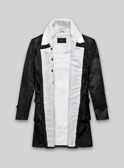 Thick Goat Black Washed & Wax Tom Hardy Leather Coat