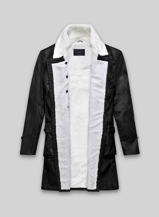 Thick Goat Black Washed & Wax Tom Hardy Leather Coat