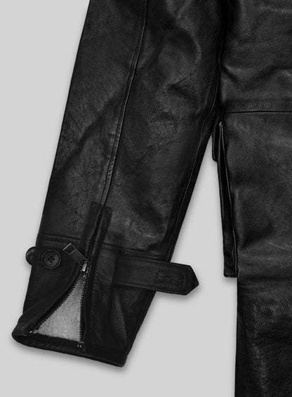 Thick Goat Black Washed & Wax Tom Hardy Leather Coat