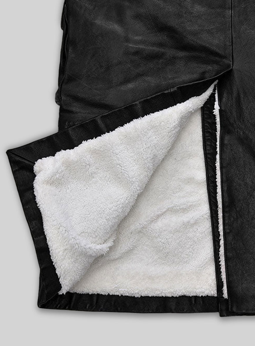 Thick Goat Black Washed & Wax Tom Hardy Leather Coat