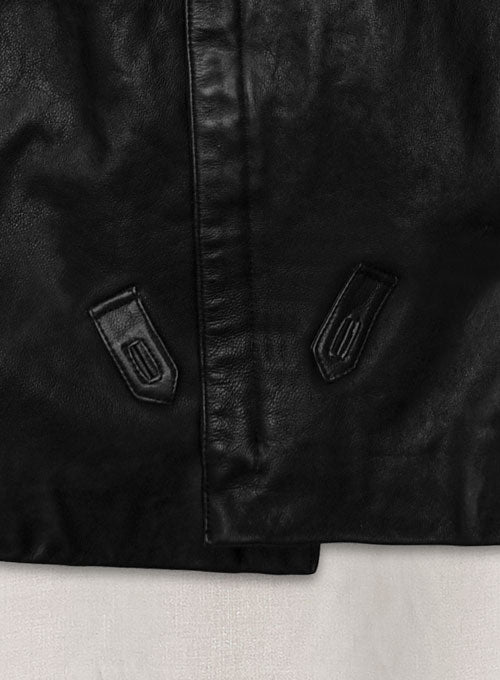 Thick Goat Black Washed & Wax Tom Hardy Leather Coat - LeatherCult
