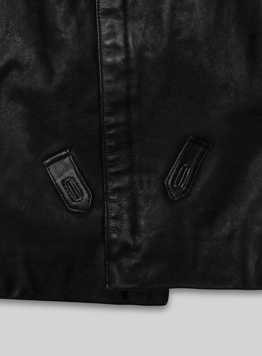 Thick Goat Black Washed & Wax Tom Hardy Leather Coat