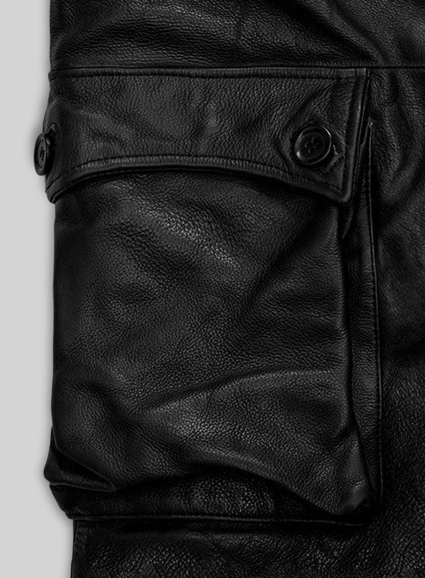 Thick Goat Black Washed & Wax Tom Hardy Leather Coat