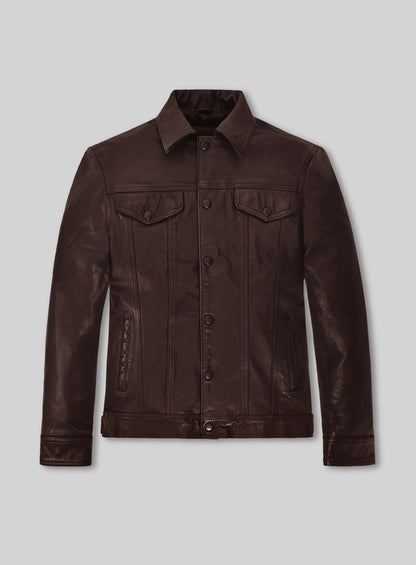 Thick Goat Brown Washed & Wax Tom Holland Leather Jacket