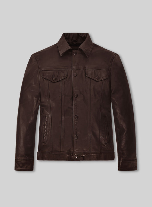 Thick Goat Brown Washed & Wax Tom Holland Leather Jacket
