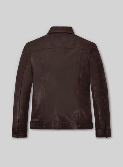 Thick Goat Brown Washed & Wax Tom Holland Leather Jacket