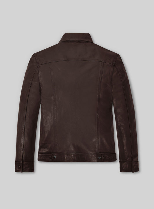 Thick Goat Brown Washed & Wax Tom Holland Leather Jacket