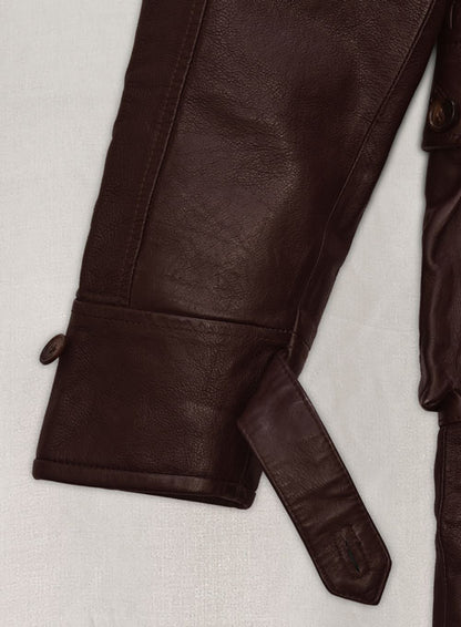 Thick Goat Brown Washed & Wax Tom Hardy Trench Coat - LeatherCult