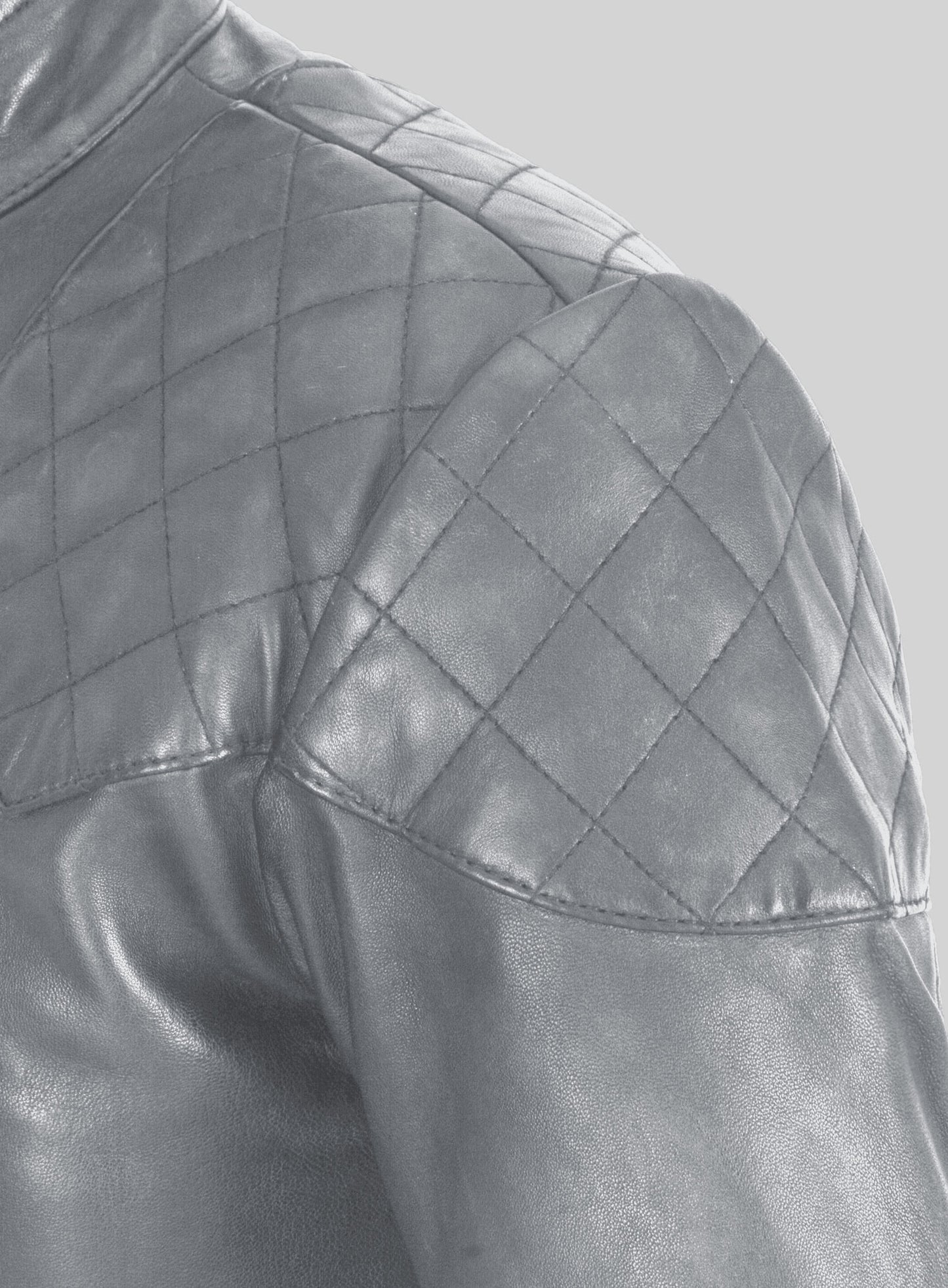 Thick Goat Gray Washed & Wax Leather Jacket #613