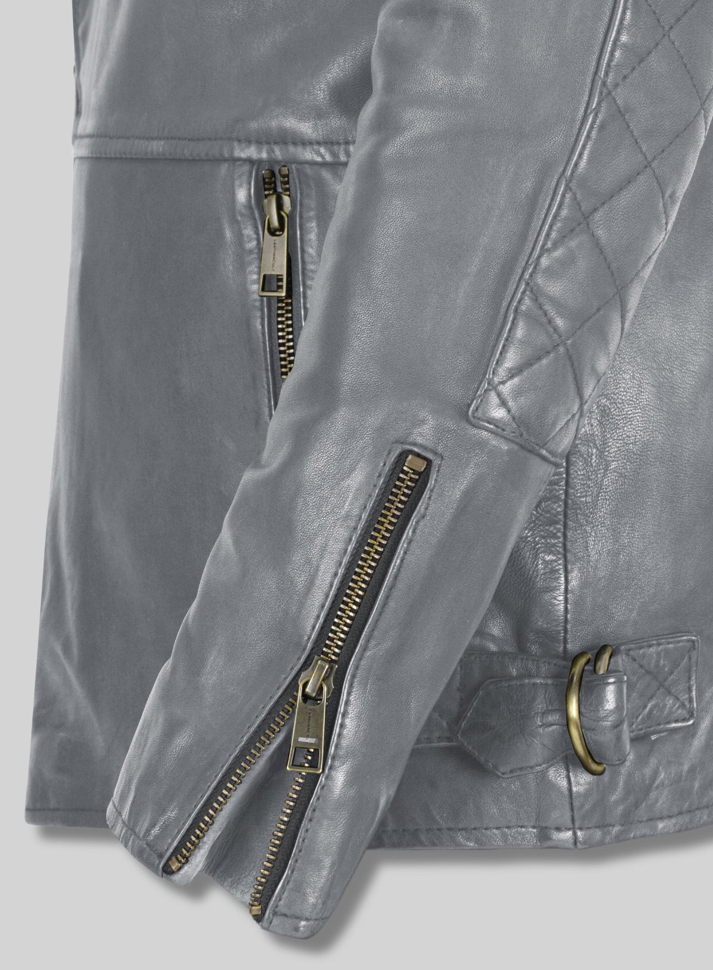 Thick Goat Gray Washed & Wax Leather Jacket #613