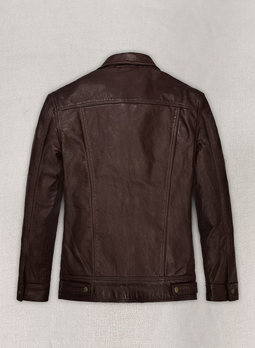 Thick Goat Brown Washed & Wax Tom Holland Leather Jacket - LeatherCult