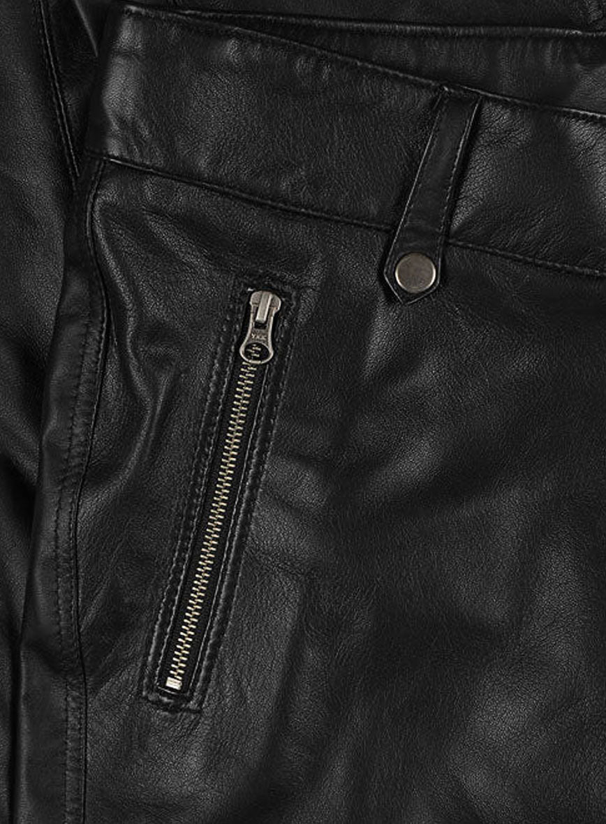 Thrill Leather Biker Jeans