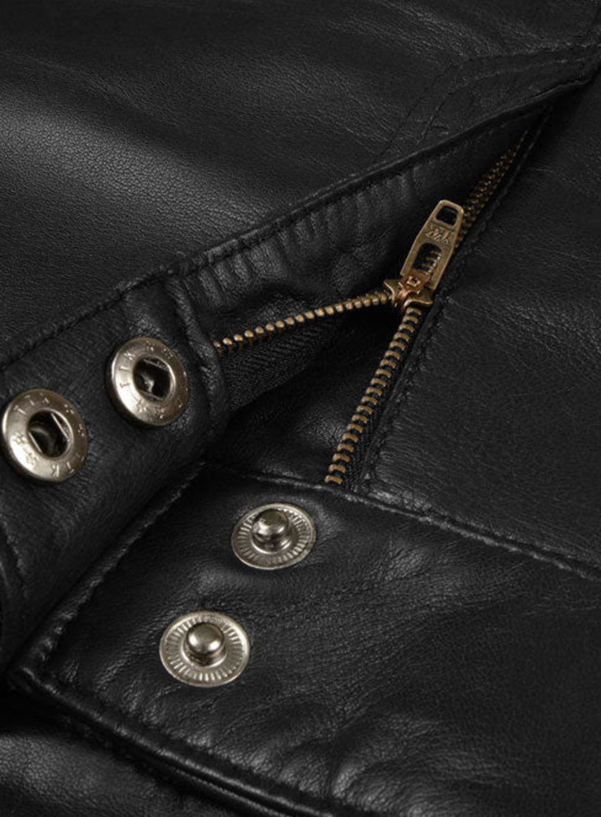Thrill Leather Biker Jeans