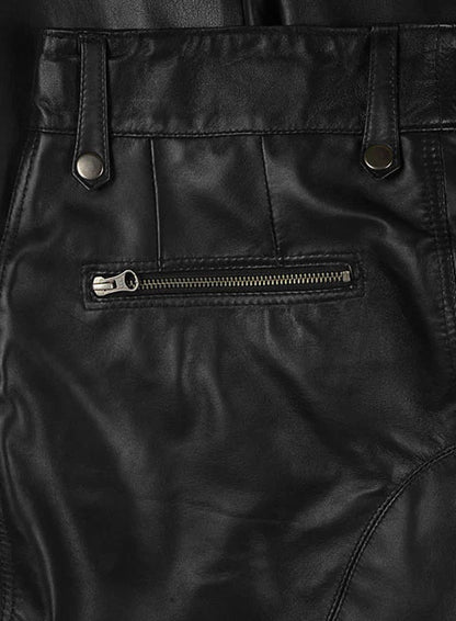 Thrill Leather Biker Jeans
