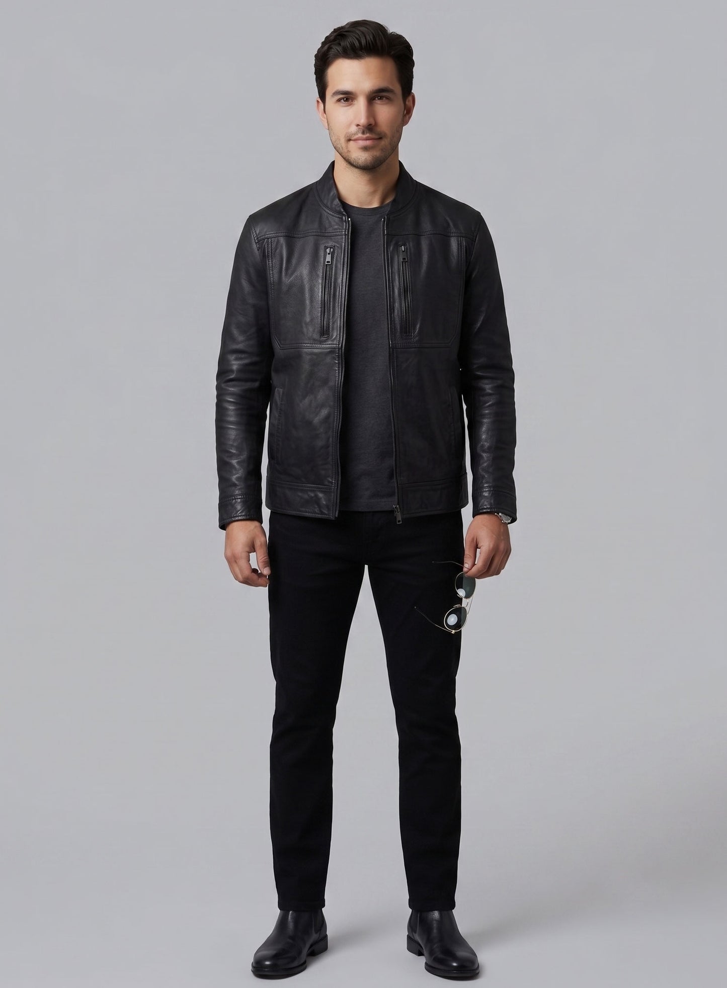 Thunder Storm Black Biker Leather Jacket