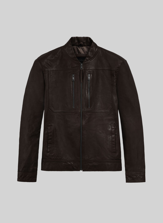 Thunder Storm Brown Biker Leather Jacket