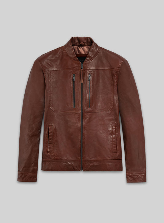 Thunder Storm Tan Biker Leather Jacket