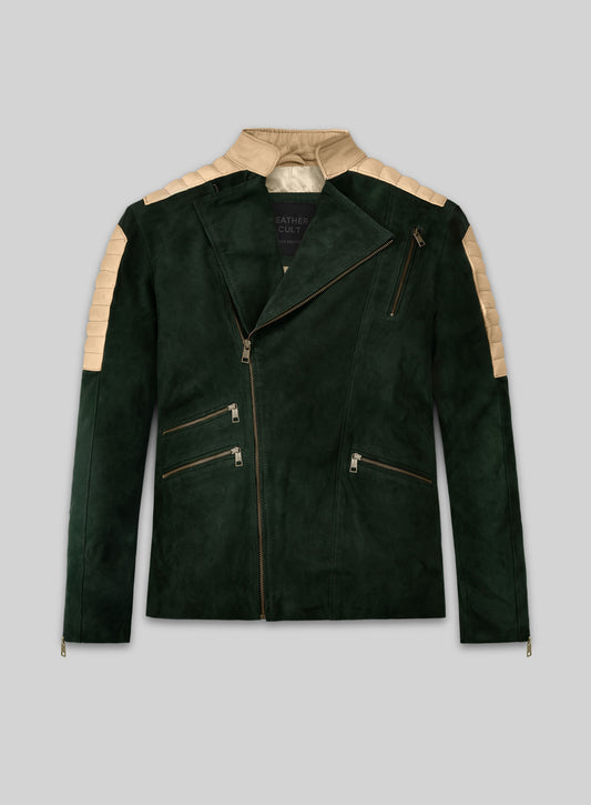 Timber Green Suede Leather Jacket # 647