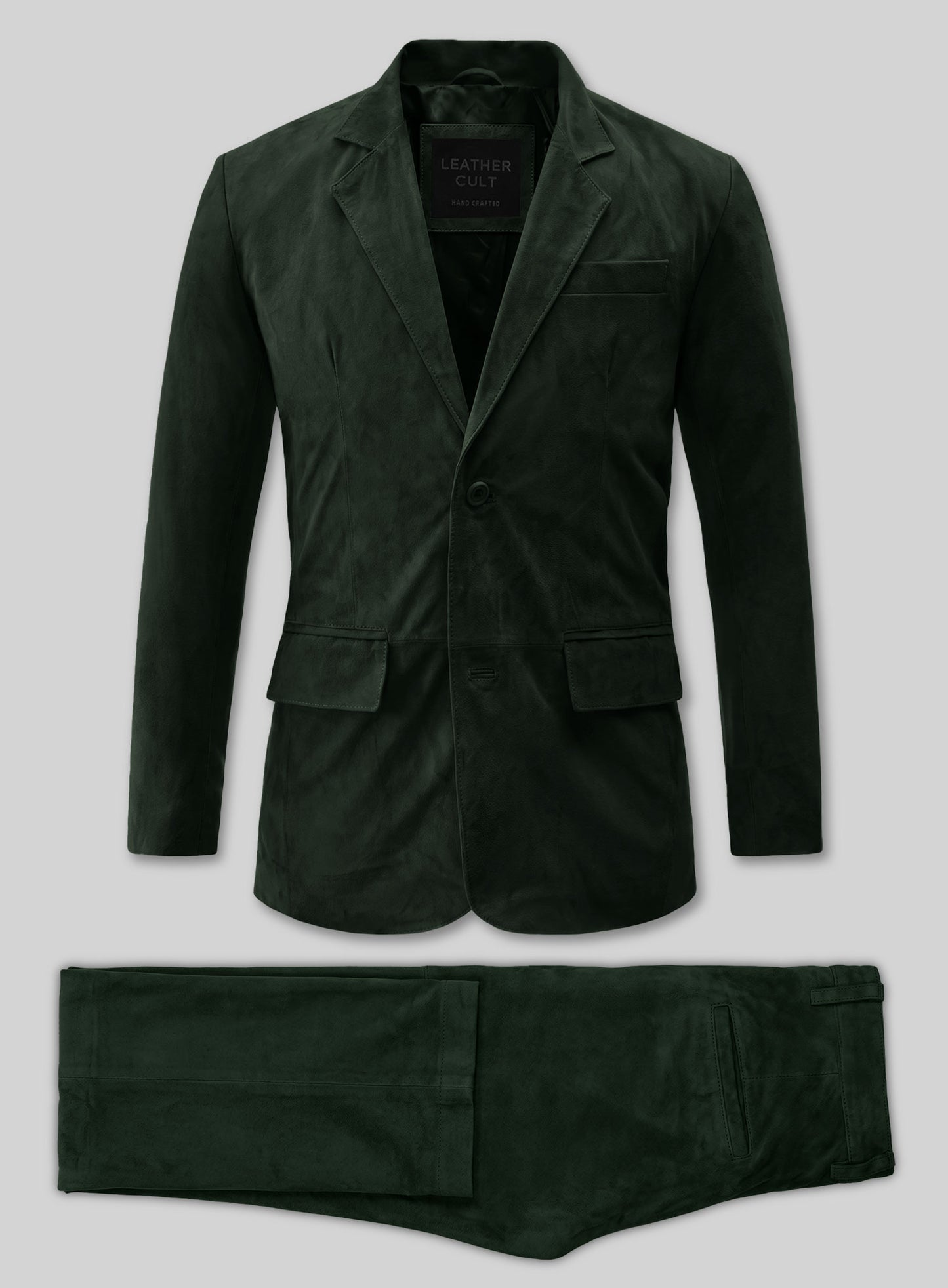 Timber Green Suede Leather Suit