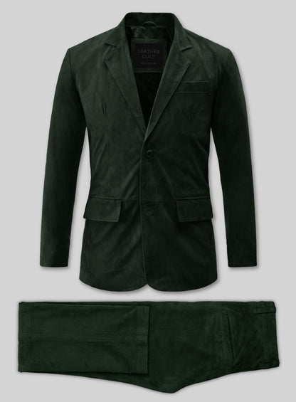 Timber Green Suede Leather Suit
