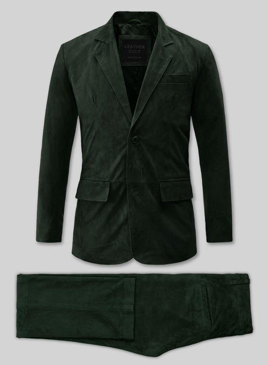 Timber Green Suede Leather Suit