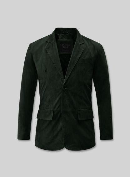 Timber Green Suede Leather Suit