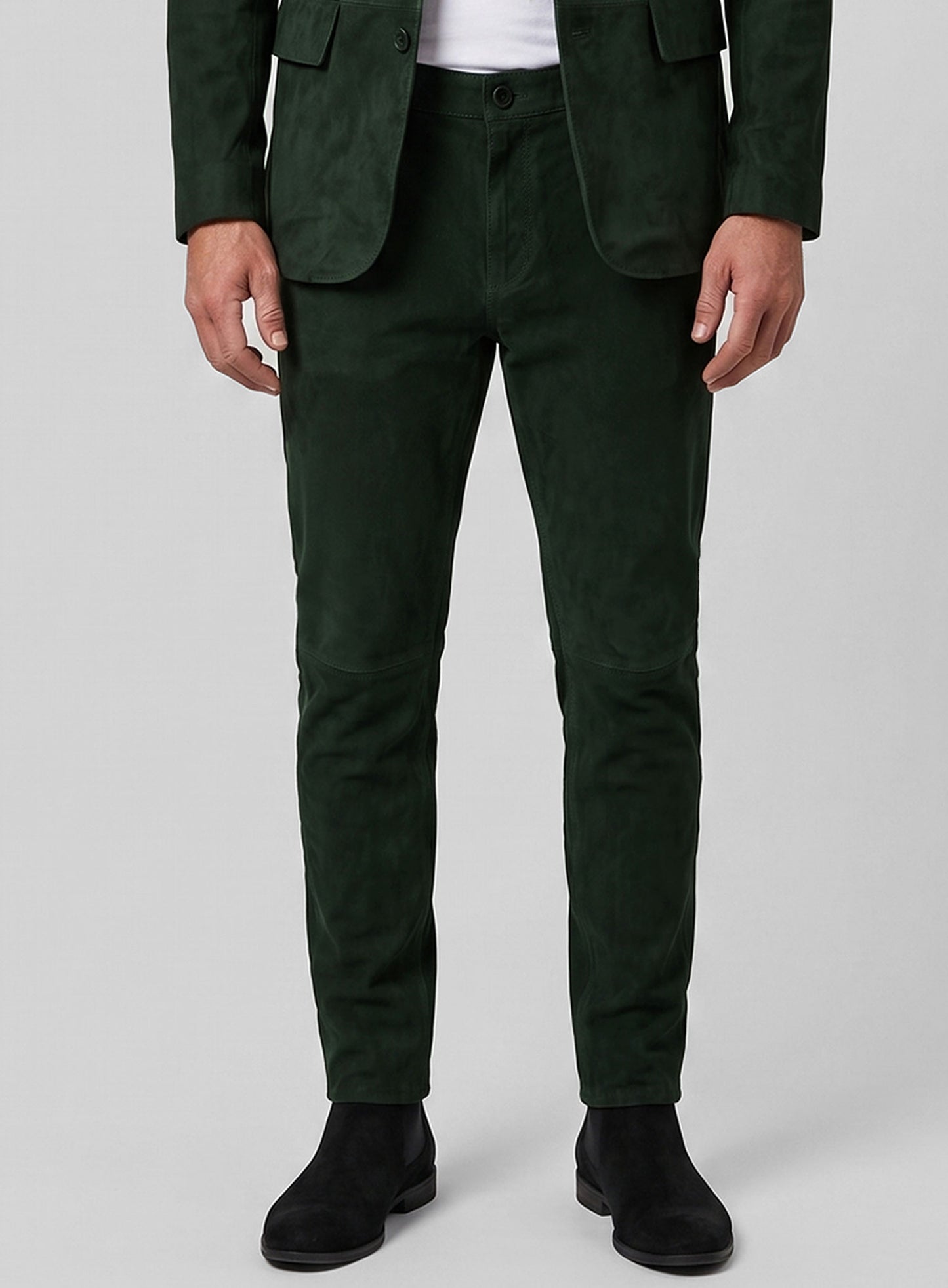 Timber Green Suede Leather Suit