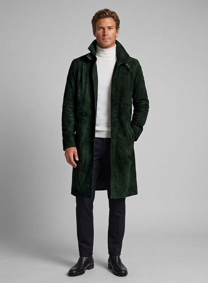 Timber Green Suede Ryan Gosling Blade Runner 2049 Long Coat