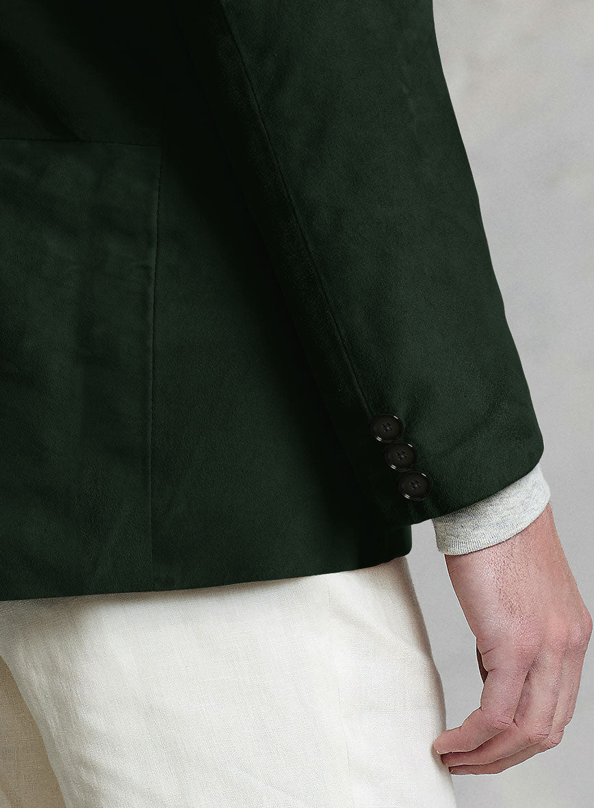 Timber Green Suede Leather Blazer