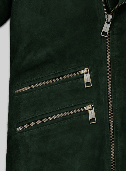 Timber Green Suede Leather Jacket # 647