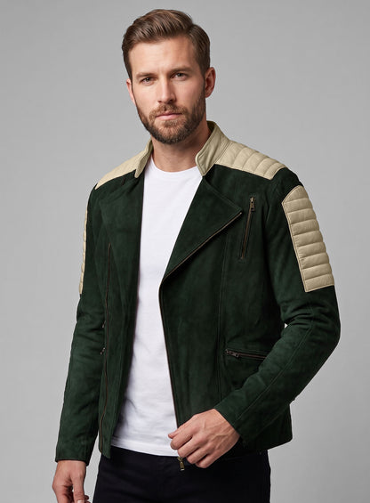 Timber Green Suede Leather Jacket # 647