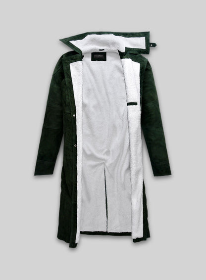 Timber Green Suede Ryan Gosling Blade Runner 2049 Long Coat