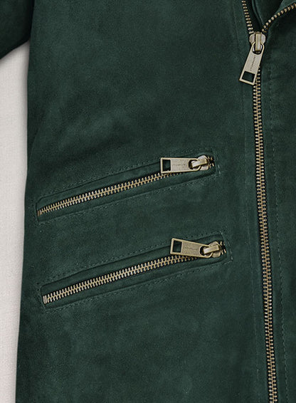 Timber Green Suede Leather Jacket # 647 - LeatherCult