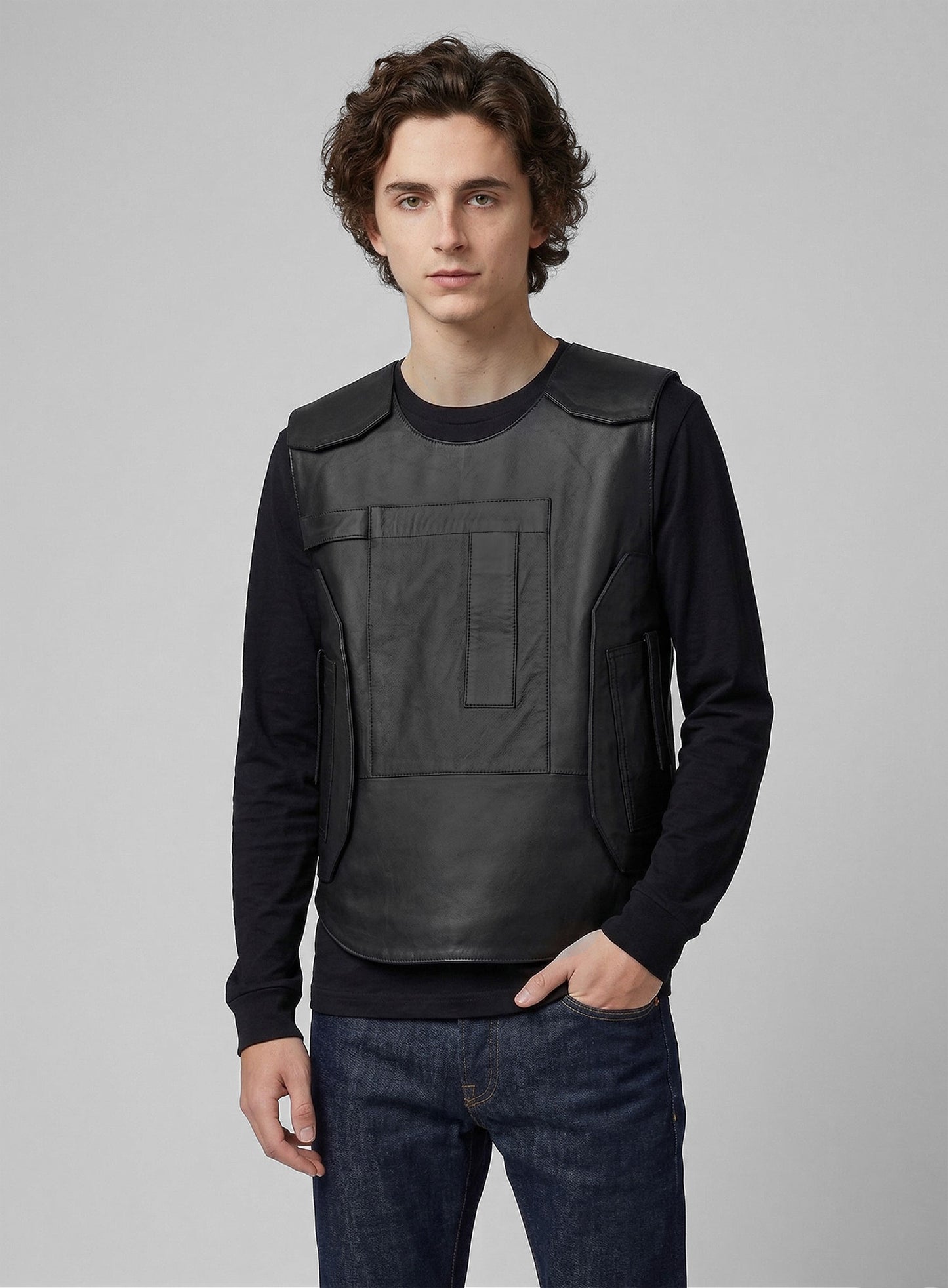 Timothee Chalamet Leather Vest