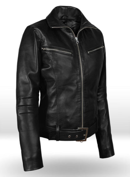 Thick Black Rachel G I Joe The Rise of Cobra Leather Jacket - LeatherCult