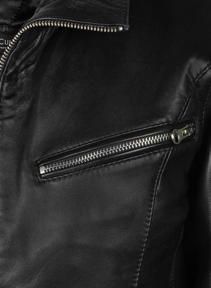 Thick Black Rachel G I Joe The Rise of Cobra Leather Jacket - LeatherCult