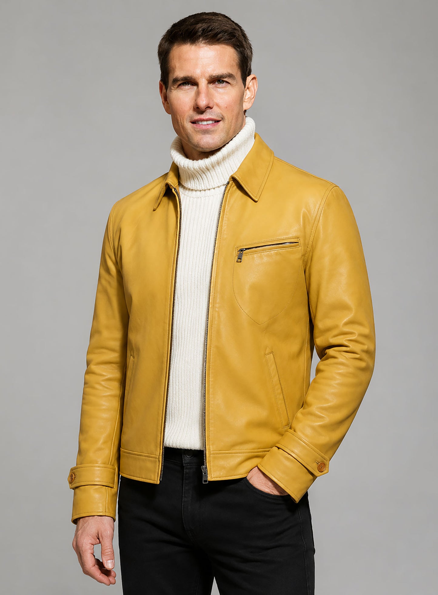 Tom Cruise Mission Impossible 4 Premiere Leather Jacket