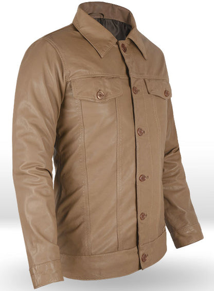 Soft King Brown Washed Transformers Mark Wahlberg Leather Jacket - LeatherCult