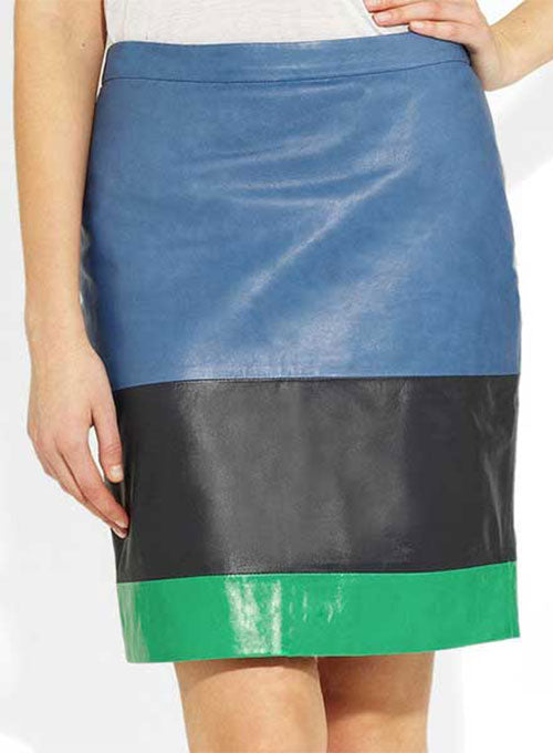 Tri Color Leather Skirt - LeatherCult