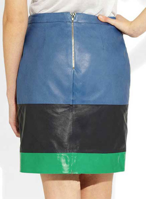 Tri Color Leather Skirt - LeatherCult