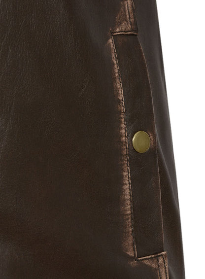 Tribal Rubbed Brown Leather Jacket - LeatherCult