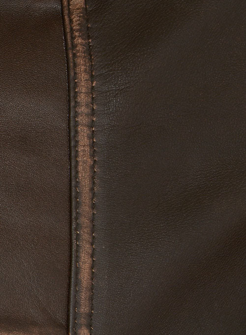 Tribal Rubbed Brown Leather Jacket - LeatherCult