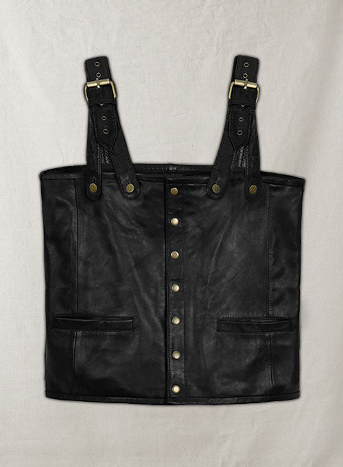 Tupac Suspender Leather Vest - LeatherCult