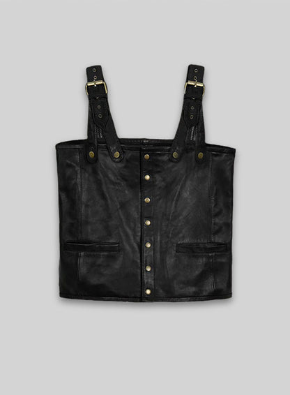 Tupac Suspender Leather Vest