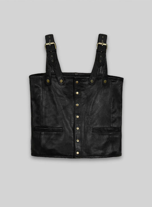 Tupac Suspender Leather Vest