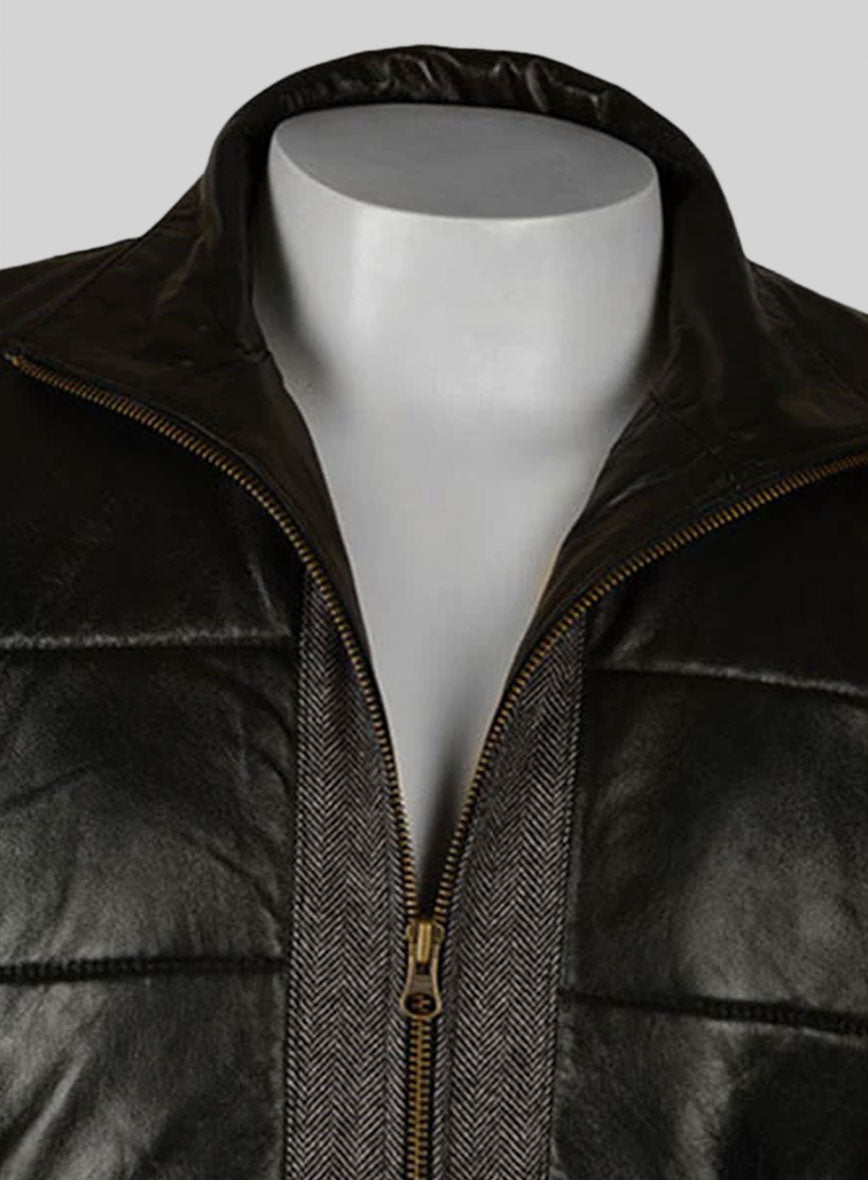 Gray Tweed Leather Combo Jacket # 643