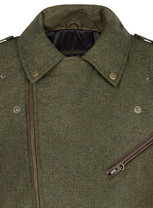 Tweed Leather Combo Jacket # 666 - LeatherCult