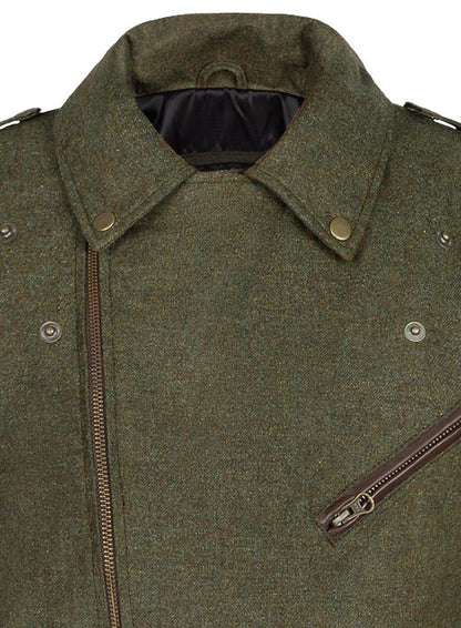 Tweed Leather Combo Jacket # 666 - LeatherCult