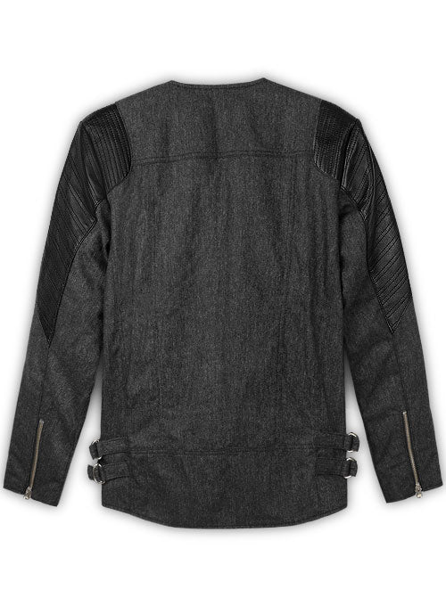 Tweed Leather Combo Jacket # 667 - LeatherCult